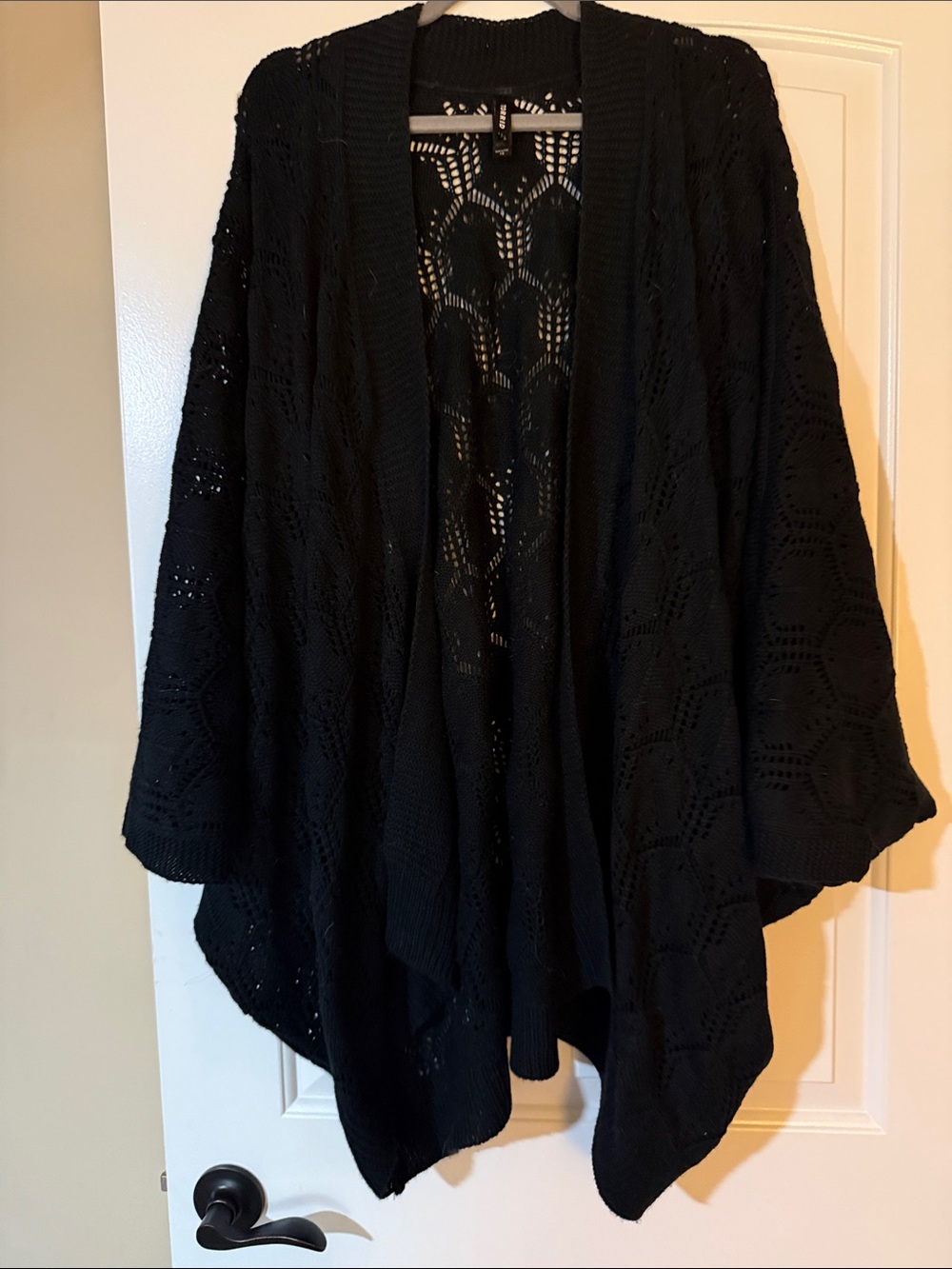 torrid Black Open-Front Crochet Knit Cardigan